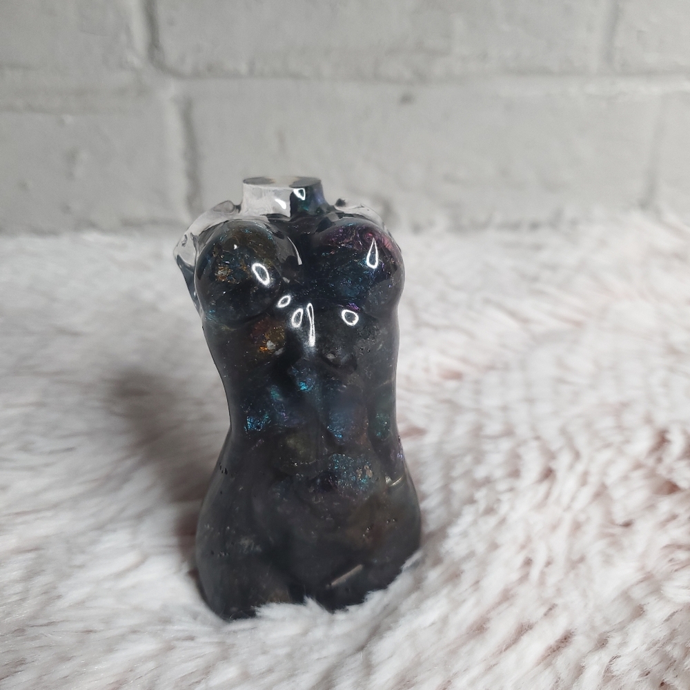 Peacock Ore Resin Goddess statue